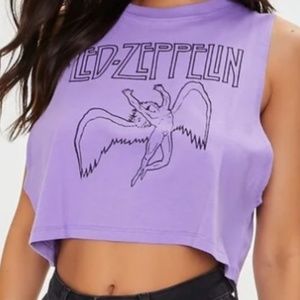Urban Outfitters Crop Top Led Zeppelin Women's Top Muscle Tee